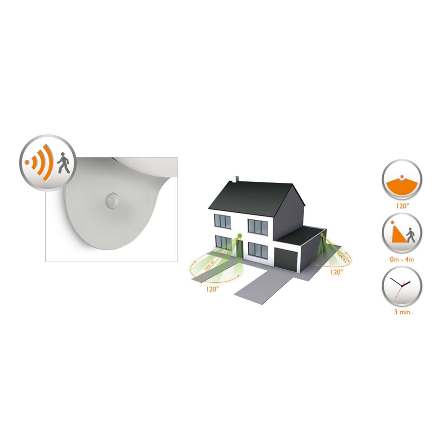 Philips 17808/87/16 - LED Solar lamp met een bewegings- en schemersensor MYGARDEN DUSK 1xLED/1W/3,7V 2200 mAh IP44