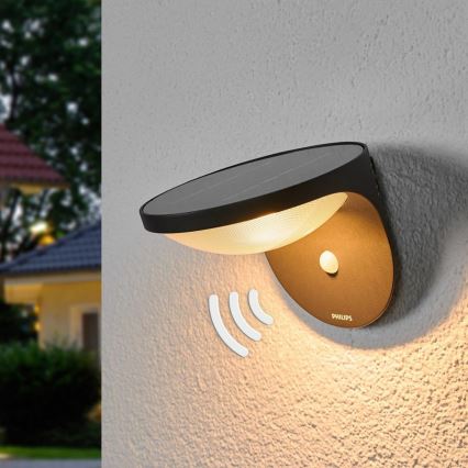 Philips 17808/93/16 - LED Solar tuinlamp met sensor DUSK 1xLED/1W/3,7V IP44