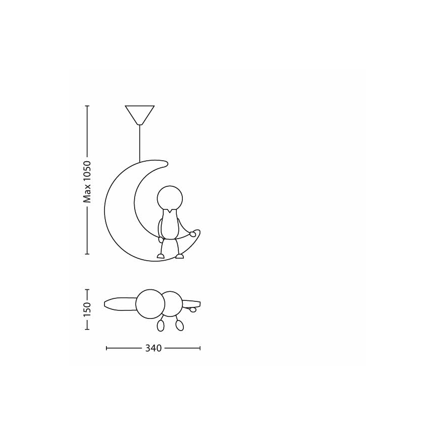Philips 40092/34/16 - Plafonnière kinderkamer LUNARDO 1xE27/12W230V B-keus
