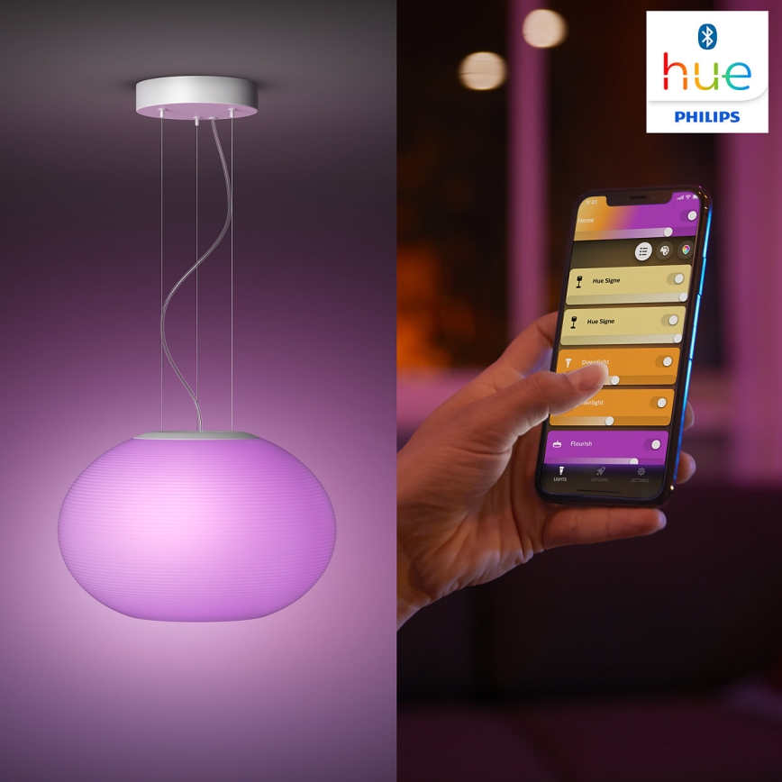 Philips - LED RGBW dimbare hanglamp aan kabel Hue FLOURISH LED/39W/230V