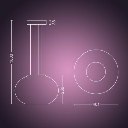 Philips - LED RGBW dimbare hanglamp aan kabel Hue FLOURISH LED/39W/230V