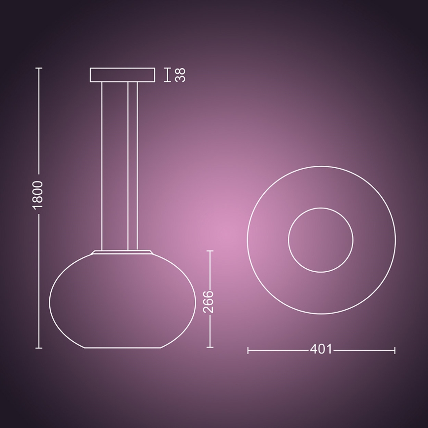 Philips - LED RGBW dimbare hanglamp aan kabel Hue FLOURISH LED/39W/230V