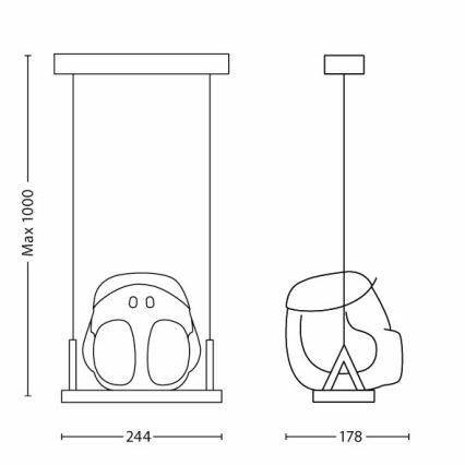 Philips 41070/35/16 - Hanglamp kinderkamer MYKIDSROOM BUDDY SWING 1xE27/15W/230V