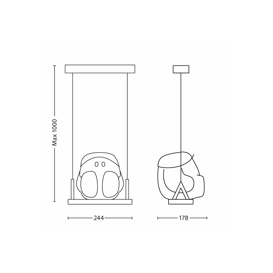 Philips 41070/35/16 - Hanglamp kinderkamer MYKIDSROOM BUDDY SWING 1xE27/15W/230V