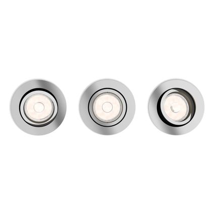 Philips 50393/11/PN - SET 3x Inbouwlamp DONEGAL 1xGU10/5,5W/230V