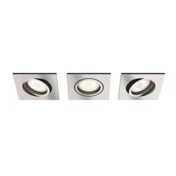 Philips 50393/17/P0 - SET 3x Ingebouwde LED Lamp, Dimbaar SHELLBARK Warme Gloed 3xLED/4,5W/230V 2200-2700K