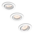 Philips 50393/31/PN - SET 3x Inbouwlamp DONEGAL 3xGU10/5,5W/230V