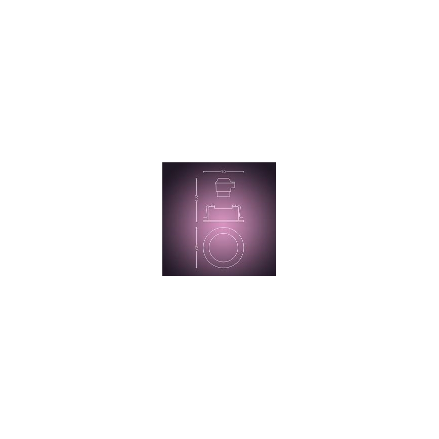 Philips - LED RGB Inbouwverlichting Hue CENTURA 1xGU10/5,7W/230V