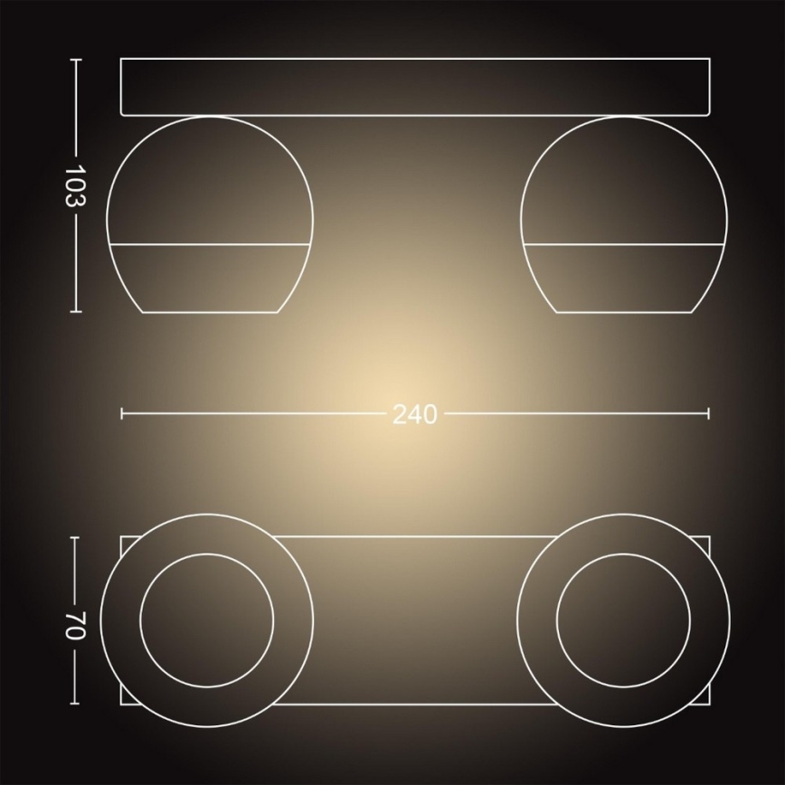 Philips - LED Spot dimbaar Hue BUCKRAM 2xGU10/5W/230V