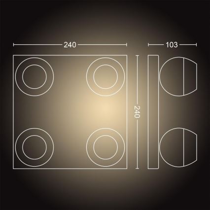 Philips - LED Spot dimbaar Hue BUCKRAM 4xGU10/5W/230V