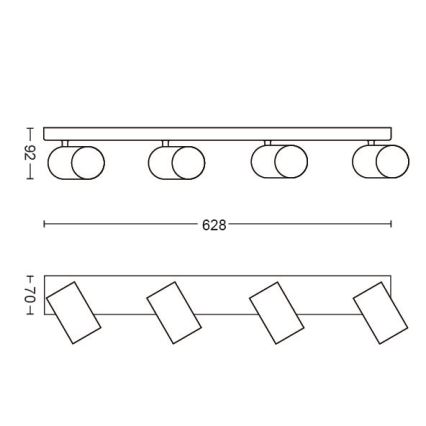 Philips 50594/30/PN - Spot MYLIVING KOSIPO 4xGU10/5,5W/230V