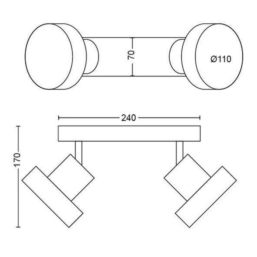 Philips 50602/31/P0 - LED Spot BUKKO 2xLED/4,5W/230V