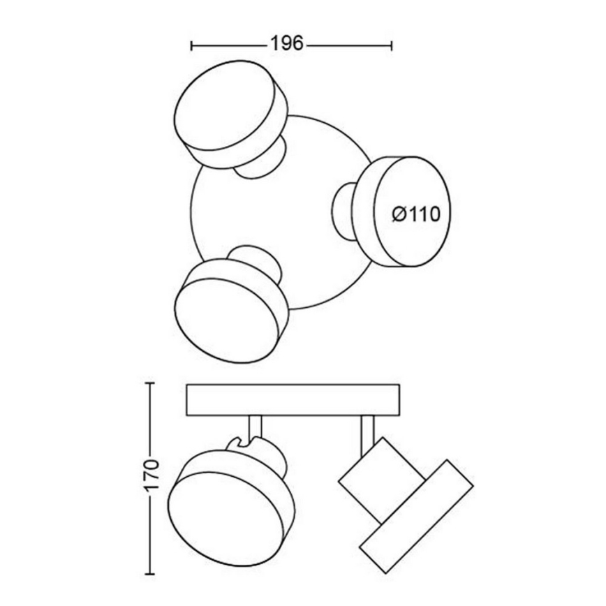 Philips - LED Spot BUKKO 3xLED/4,5W/230V