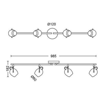 Philips 50614/30/P0 - LED spot RIVANO 4xLED/4,3W/230V