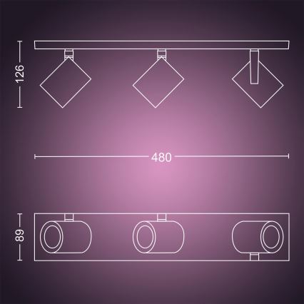 Philips - LED RGB Spot Hue ARGENA 3xGU10/5,7W/230V