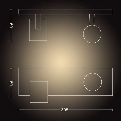 Philips - LED Spot dimbaar Hue RUNNER 2xGU10/5W/230V + afstandsbediening