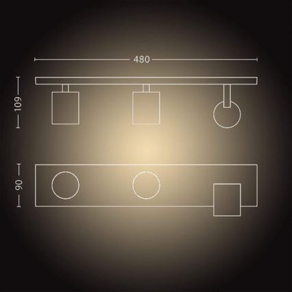 Philips - LED Dimbare Lamp Hue RUNNER 3xGU10/5W/230V + afstandsbediening