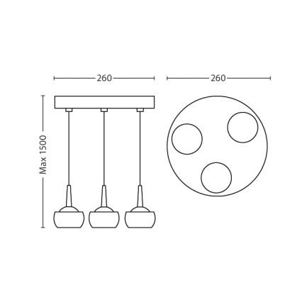 Philips 53223/11/16 - LED Hanglamp CYPRESS 3xLED/3W/230V