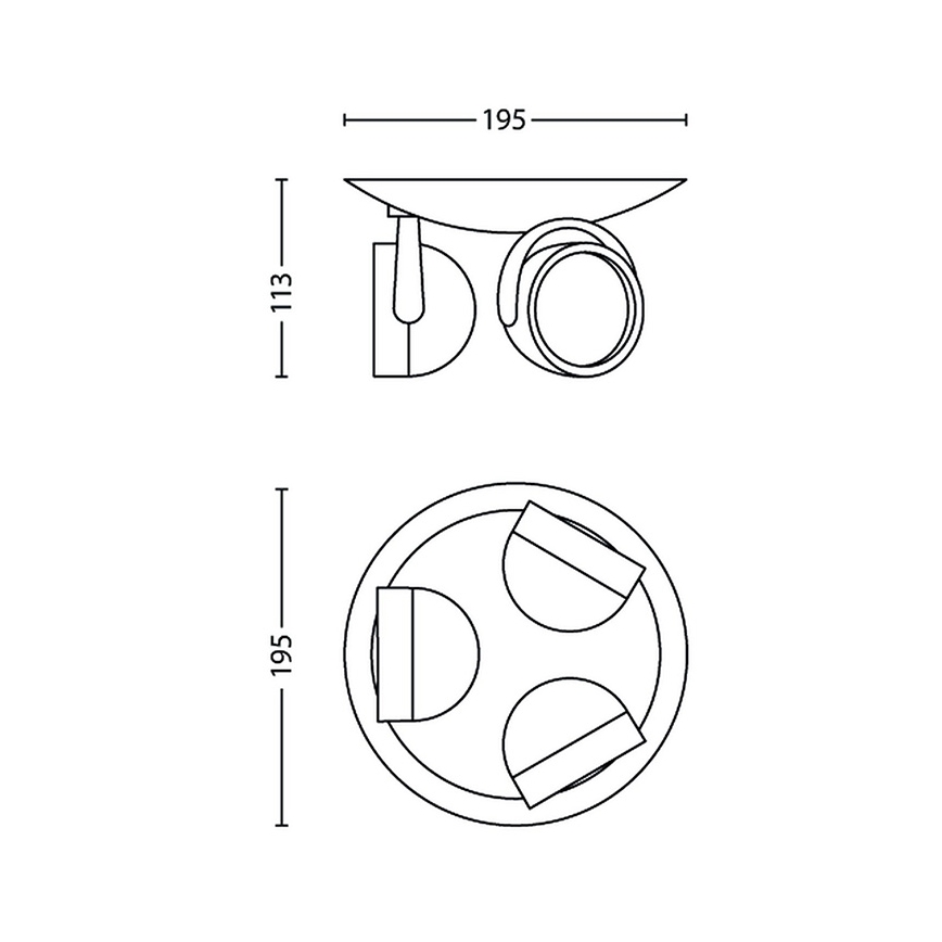 Philips 53233/35/16 - LED Spot MYLIVING DYNA 3xLED/3W/230V