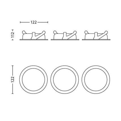 Philips - SET 3x Dimbare LED Inbouw lamp/4,5W/230V