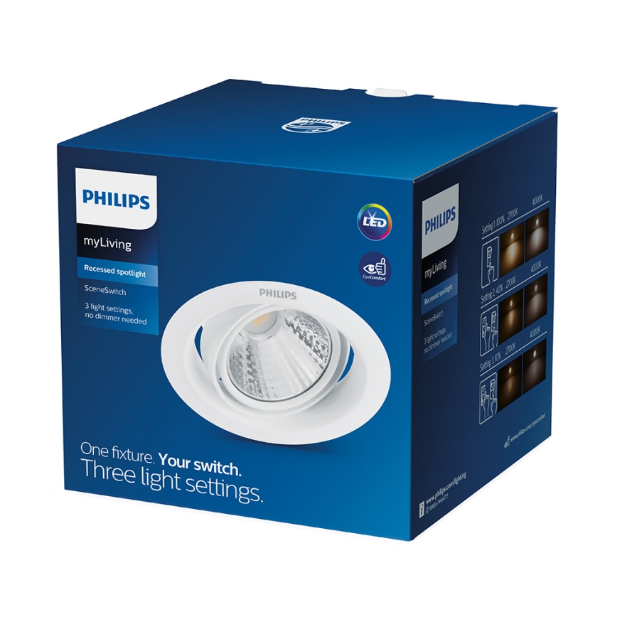 Philips - Dimbare LED-inbouwspot SCENE SWITCH LED/5W/230V 4000K