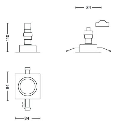 Philips - SET 3x Badkamer inbouwverlichting 3xGU10/35W/230V IP23