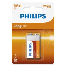 Philips 6F22L1B/10 - Zinkchloride batterij 6F22 LONGLIFE 9V 150mAh