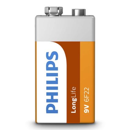 Philips 6F22L1B/10 - Zinkchloride batterij 6F22 LONGLIFE 9V 150mAh