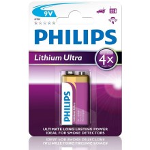 Philips 6FR61LB1A/10 - Lithium batterij 6LR61 LITHIUM ULTRA 9V 600mAh