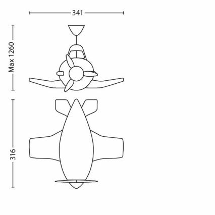 Philips 71759/53/16 - LED Hanglamp kinderkamer DISNEY PLANES 3xLED/3W/230V