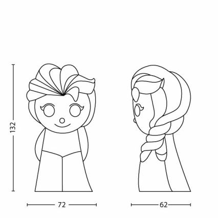 Philips 71768/03/16 - LED-kinderlamp Disney Elsa LED/0,3W/3V