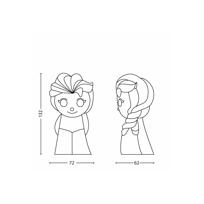 Philips 71768/03/16 - LED-kinderlamp Disney Elsa LED/0,3W/3V