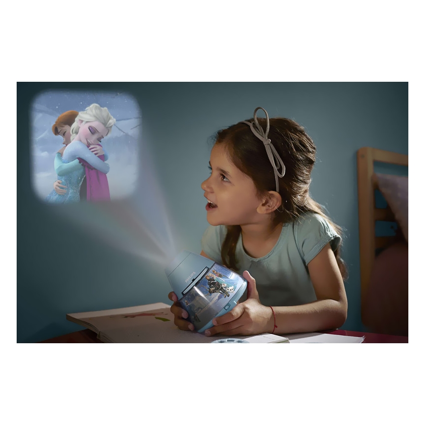 Philips 71769/08/16 - LED Nachtlamp en projector DISNEY FROZEN LED/0,1W/3xAA