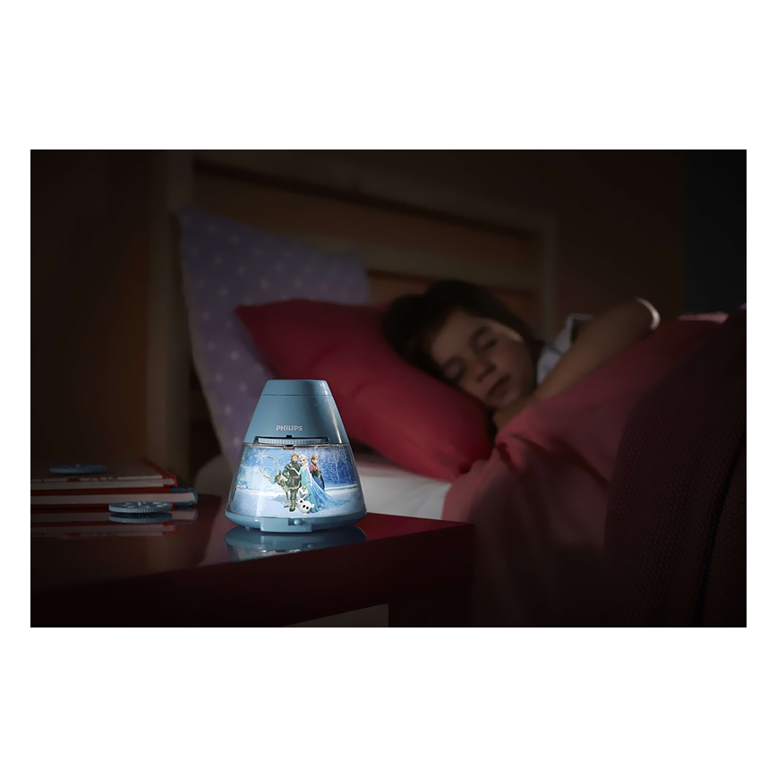 Philips 71769/08/16 - LED Nachtlamp en projector DISNEY FROZEN LED/0,1W/3xAA