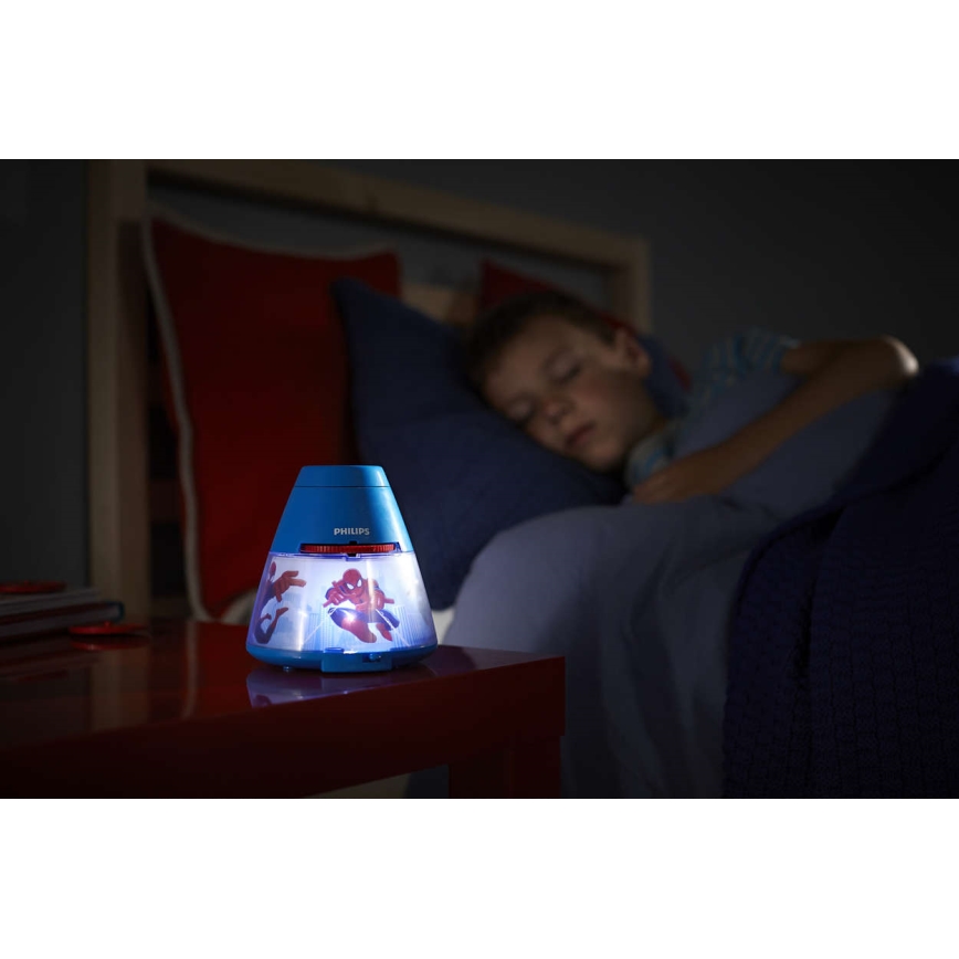 Philips 71769/40/16 - LED Nachtlamp en projector MARVEL SPIDER MAN LED/0,1W/3xAA