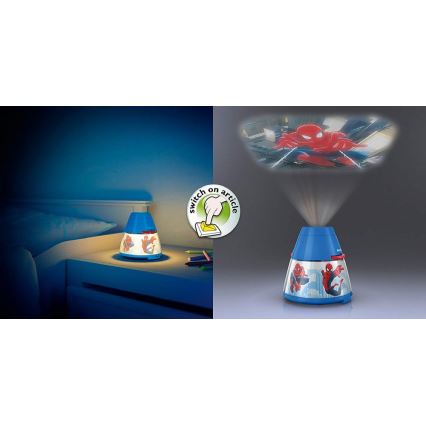 Philips 71769/40/16 - LED Nachtlamp en projector MARVEL SPIDER MAN LED/0,1W/3xAA