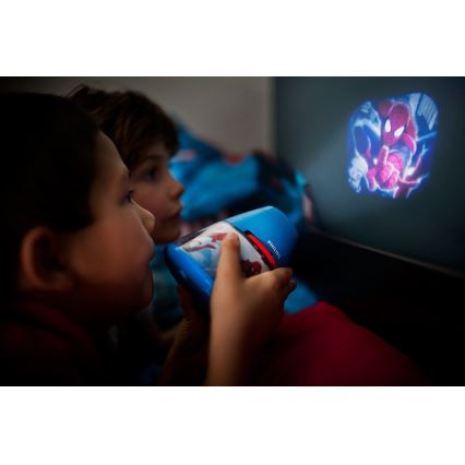 Philips 71769/40/16 - LED Nachtlamp en projector MARVEL SPIDER MAN LED/0,1W/3xAA