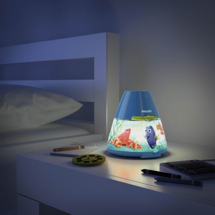 Philips 71769/90/16 - LED Nachtlamp en projector DISNEY DORY LED/0,1W/3xAAA