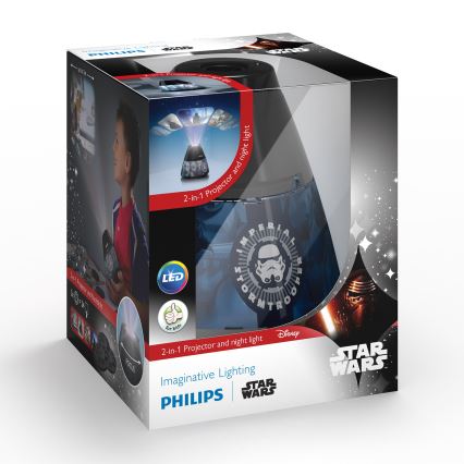 Philips 71769/99/16 - LED Nachtlamp en projector DISNEY STAR WARS LED/0,1W/3xAA