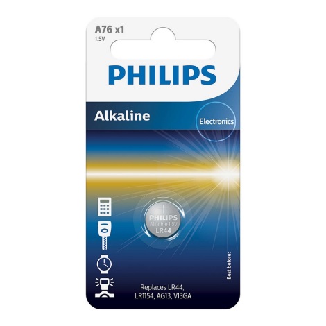 Philips A76/01B - Alkaline knoopcel batterij MINICELLS 1,5V 155mAh