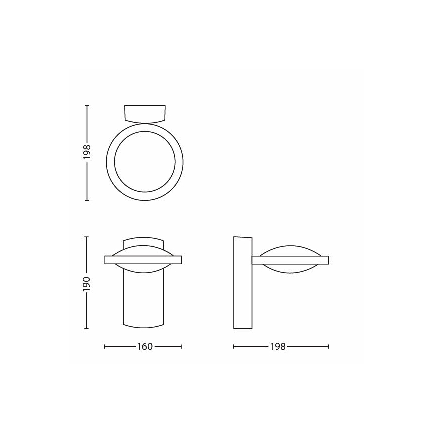 Philips - Antraciete LED Buitenlamp LEDINO 1x LED / 3W IP44