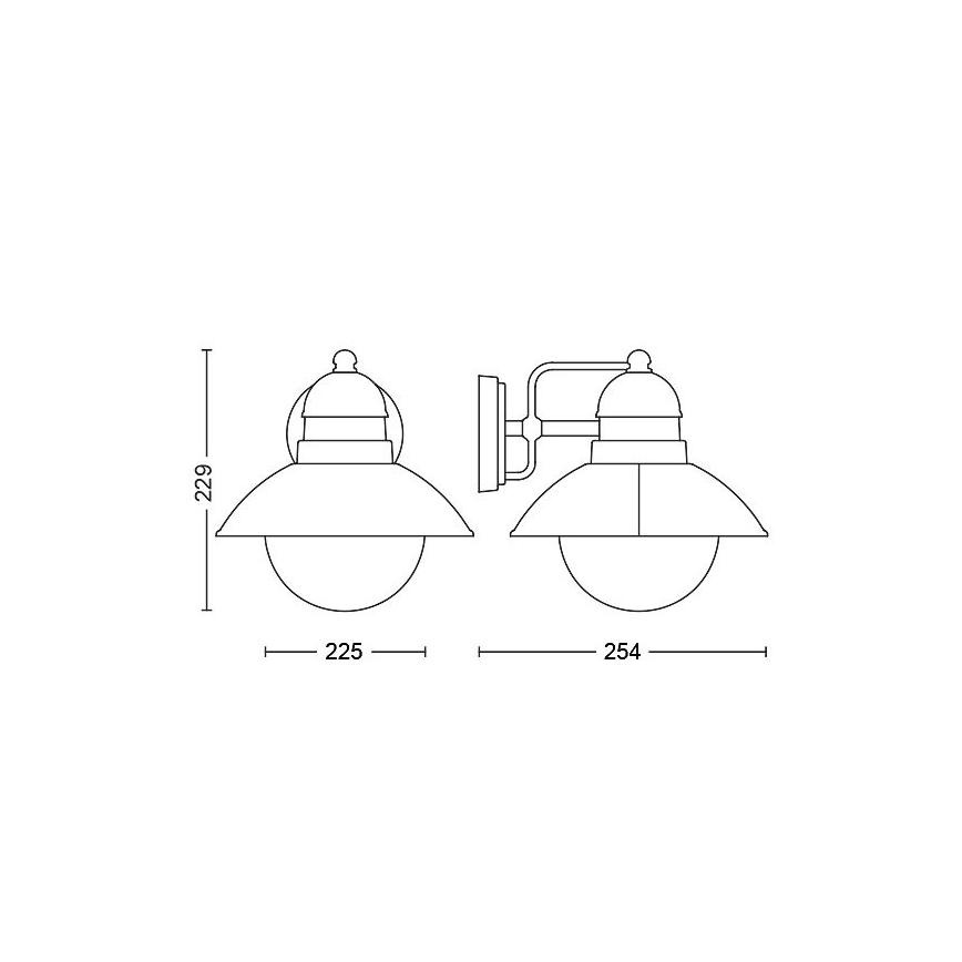 Philips - Buitenwandlamp DAMASCUS 1x E27 / 60W / 230V IP44