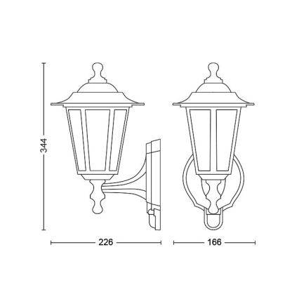 Philips - Buitenwandlamp met sensor 1x E27 / 60W / 230V IP44