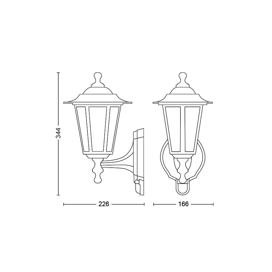 Philips - Buitenwandlamp met sensor 1x E27 / 60W / 230V IP44