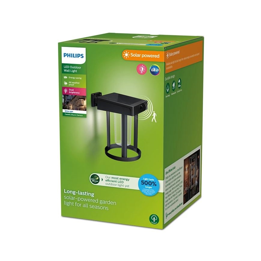 Philips - LED Solar Wandlamp met bewegings- en schemersensor CAMILL LED/1,4W/3,7V 2000 mAh IP44
