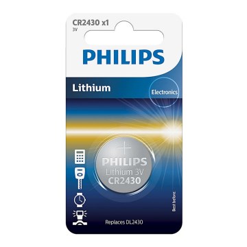 Philips CR2430/00B - Lithium knoopcel batterij CR2430 MINICELLS 3V 300mAh