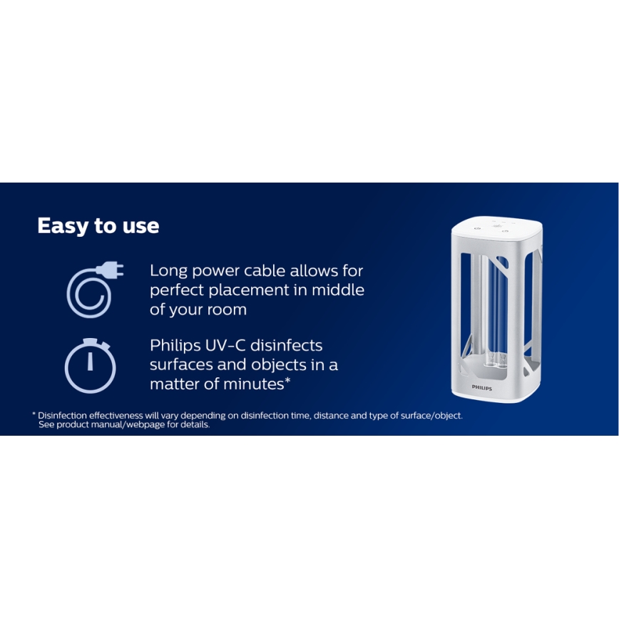 Philips - Desinfecterende en kiemdodende lamp met sensor UV-C/24W/230V
