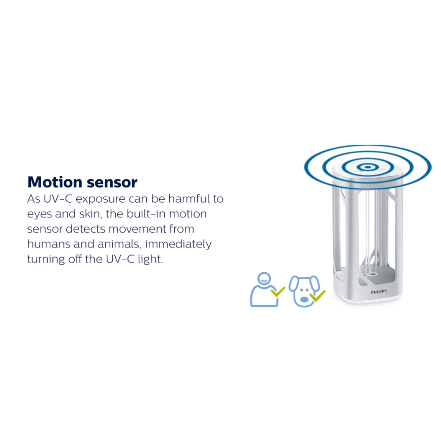 Philips - Desinfecterende en kiemdodende lamp met sensor UV-C/24W/230V