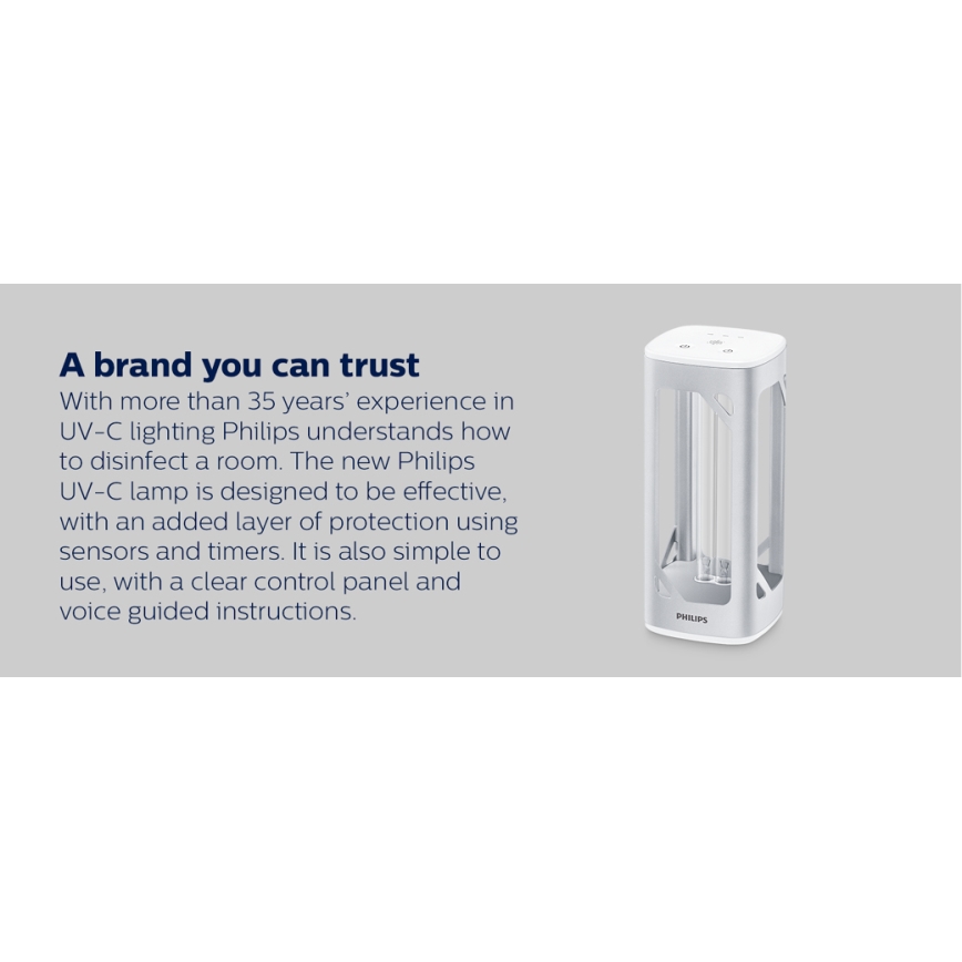Philips - Desinfecterende en kiemdodende lamp met sensor UV-C/24W/230V