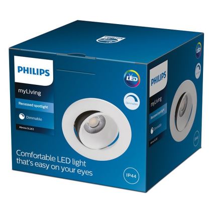 Philips - Dimbare LED Badkamer Inbouw Lamp ABROSA 1xLED/9W/230V IP44